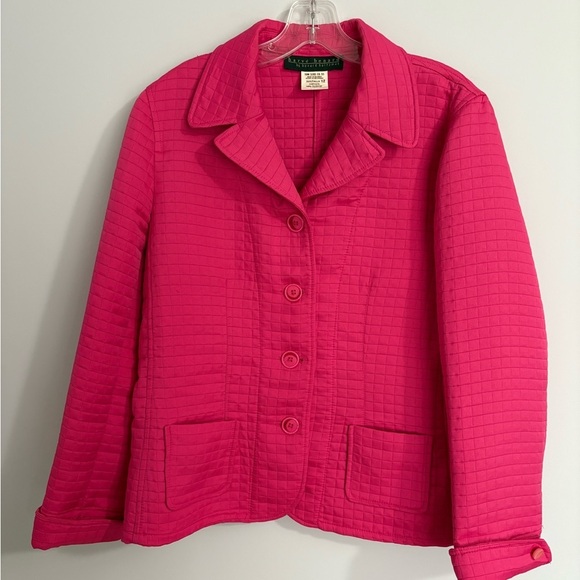 Harve Benard Jackets & Blazers - Womens Harve Benard Hot Pink Quilted Barn Jacket Size 12 Lightweight